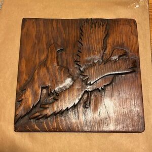 Vintage Hand carved‎ Wood Pheasant Wall Art Eclectic Grandpa